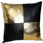LE CRAZE Luxury Black & Gold Leather Cushion Cover