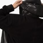 Genuine Lambskin Black Crocodile Print Hooded Leather Jacket For Men Western Winter Wear Biker Jacket - Image 4