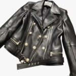 Handmade Women Black Lambskin Motorcycle Biker Leather Jacket With Stylish Button Designer Jacket - Image 2
