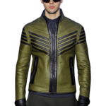 LE CRAZE Men's Premium Olive Green Genuine Leather Jacket