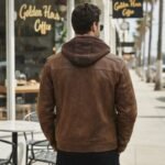 Handmade Slim Fit Brown Leather Jacket with Hood – Men's Motorcycle Biker Coat - Image 2