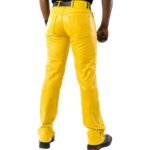Handmade Leather Yellow Pant for Straight Fit Men Pant - Image 2