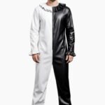 LE CRAZE Black & White Harlequin Halloween Costume for Men