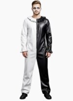 LE CRAZE Black & White Harlequin Halloween Costume for Men