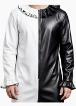 LE CRAZE Black & White Harlequin Halloween Costume for Men - Image 3