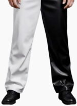 LE CRAZE Black & White Harlequin Halloween Costume for Men - Image 4