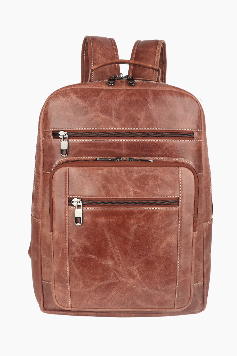 Untitled design (10) LE CRAZE Genuine Leather Laptop Backpack | Premium Vintage Tan Backpack - Image 1