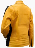 Kill Bill Style Yellow Leather Jacket – Women's Premium Biker Jacket | LE CRAZE - Image 2