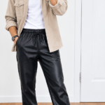 Handmade Leather Flared Jogger Pant for Jogging, Gyming, Cycling and Outdoor Activities