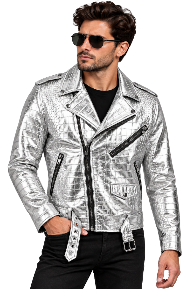 6 Mens Leather Jacket in Olive Green Suede, Trucker Shirt Style with Button Front (Copy) - Image 1